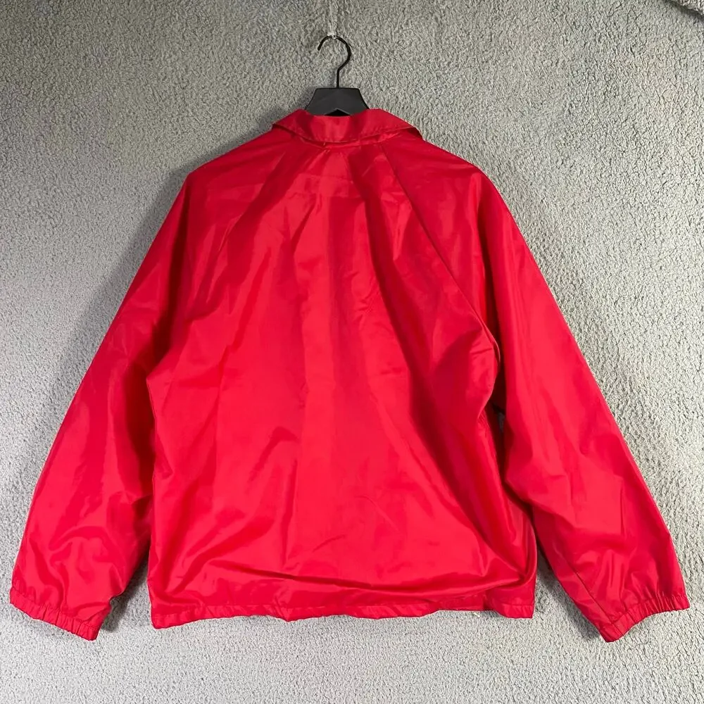Vintage Cardinal Activewear Lakeland Junction Red‎ Windbreaker Jacket USA Size L